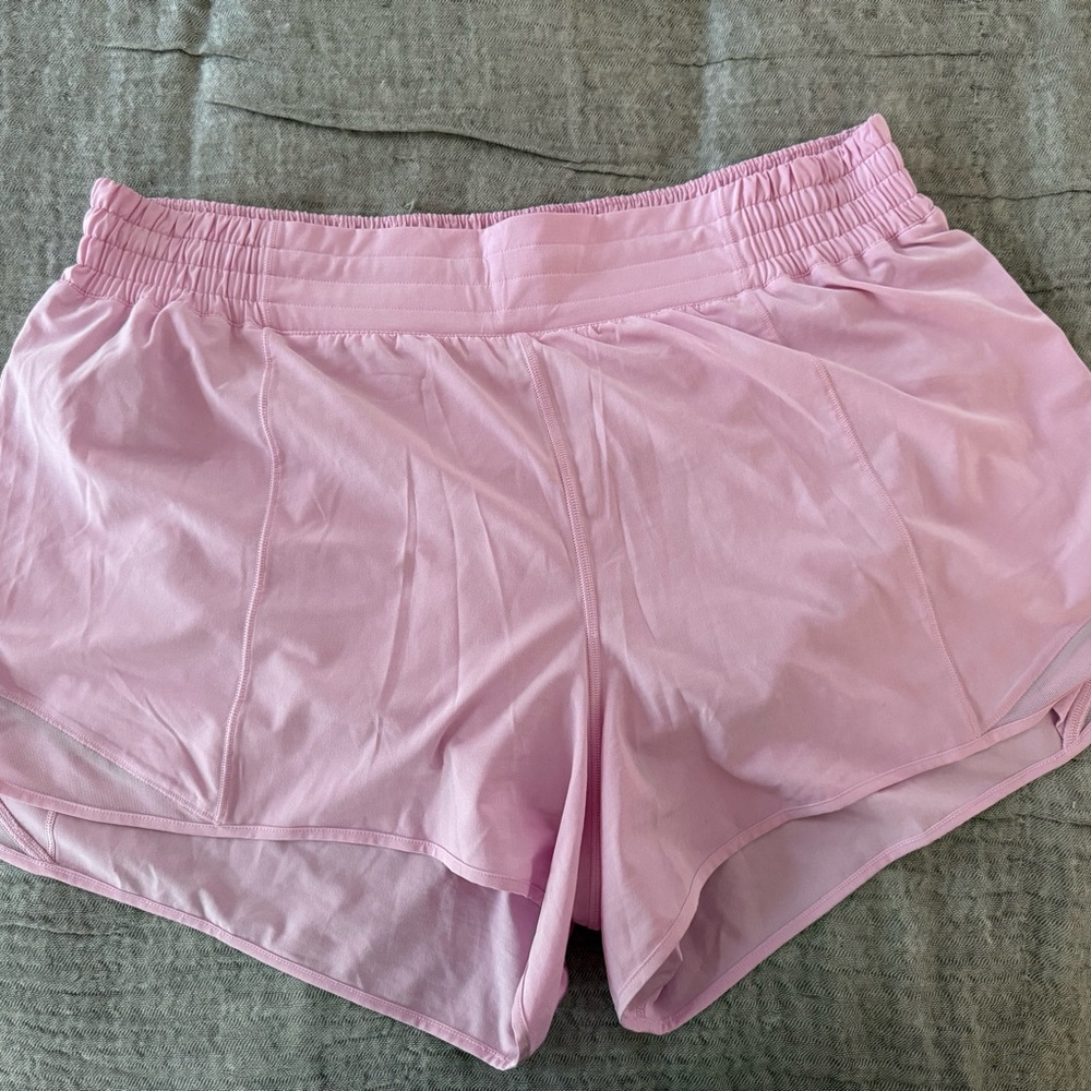 Lululemon Hotty Hot High-Rise Lined Shorts 4” – Vita Pink – Size 16 – Like New